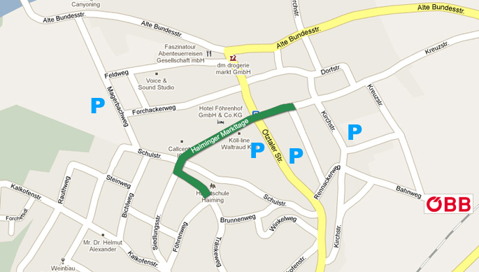Lageplan Haiminger Markttage